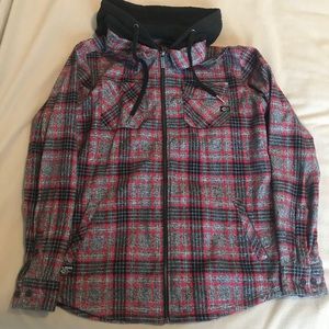 SOLD Men's metal mulisha hooded flannel